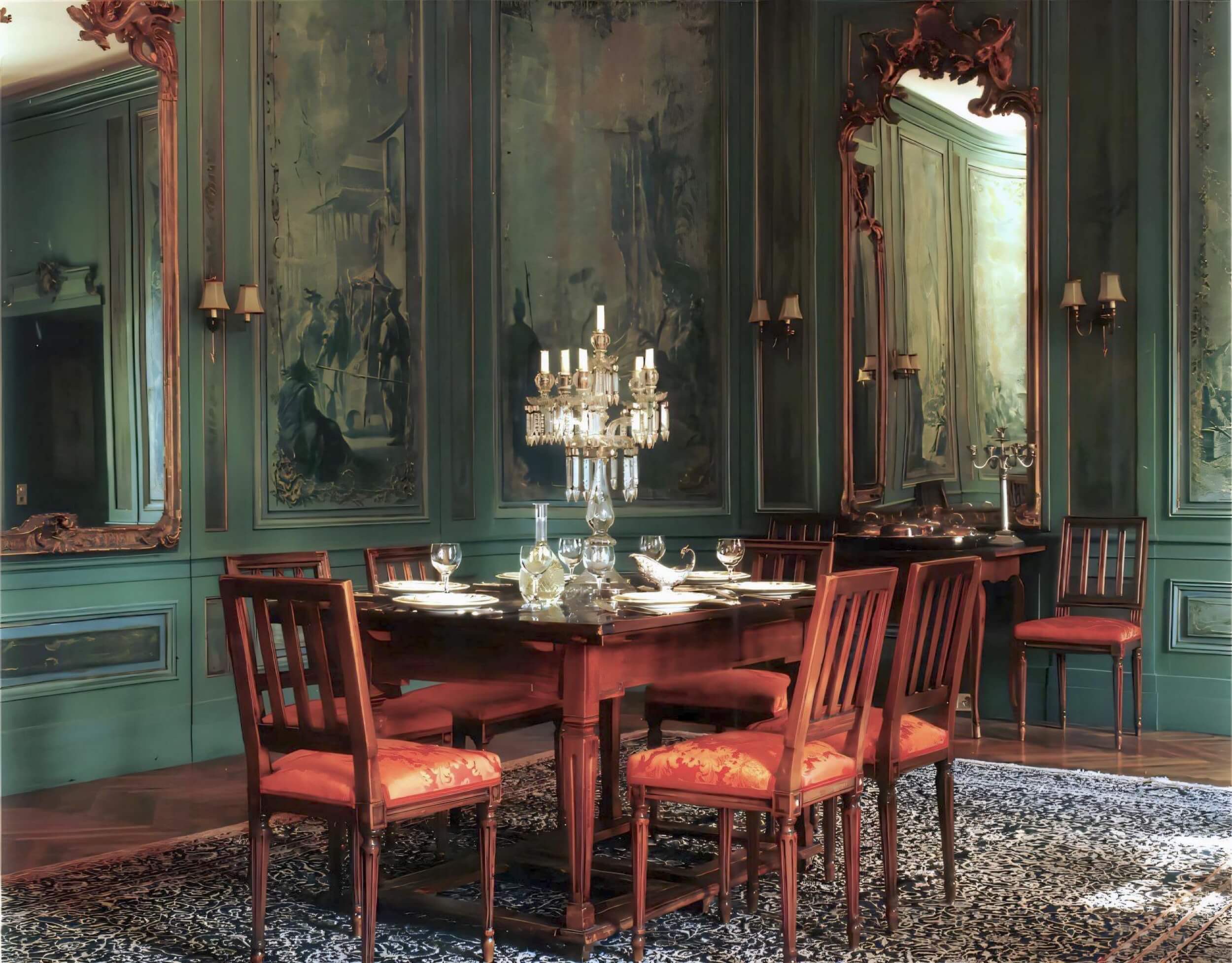 schloss wasserburg esszimmer gruener raum